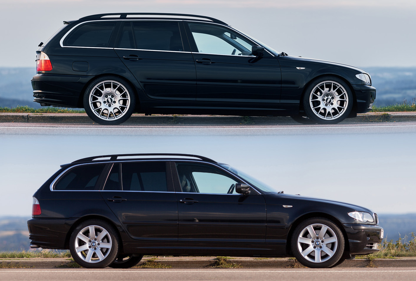 Vergleich Serie vs. Felgen + Fahrwerk
